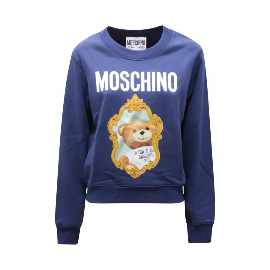 2037AQ felpa donna MOSCHINO COUTURE woman sweatshirt blue
