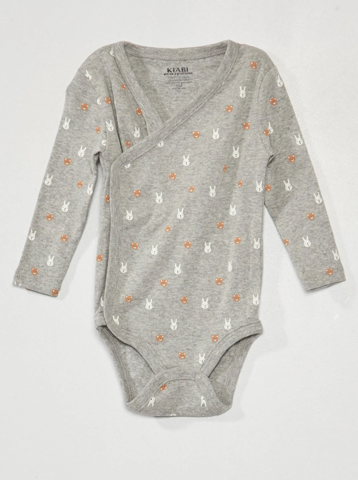 3-piece ribbed knit body set - GRAY.