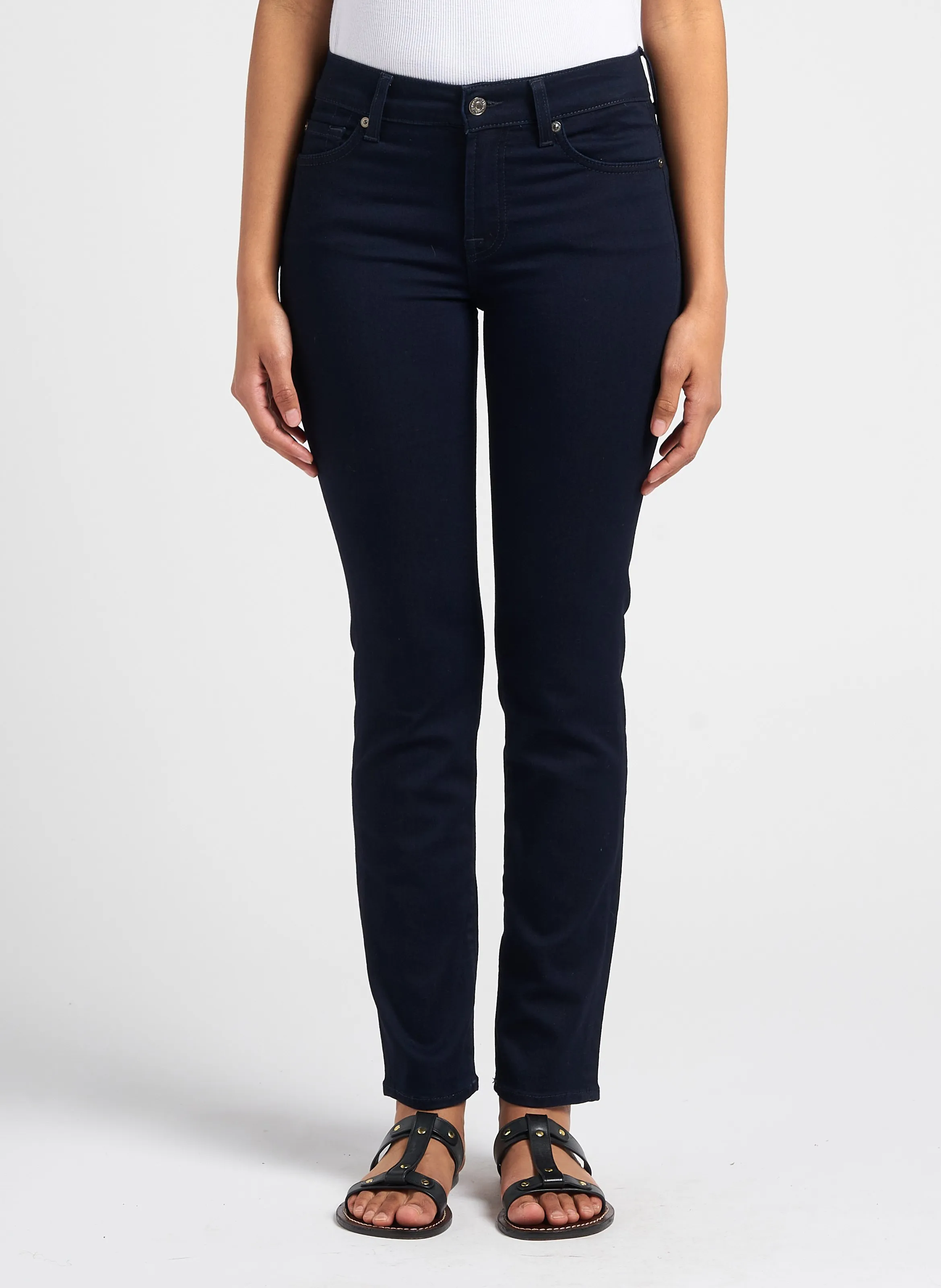  7 FOR ALL MANKIND   ROXANNE MAJESTY - Jeans slim a vita medio-alta in misto cotone | Blu