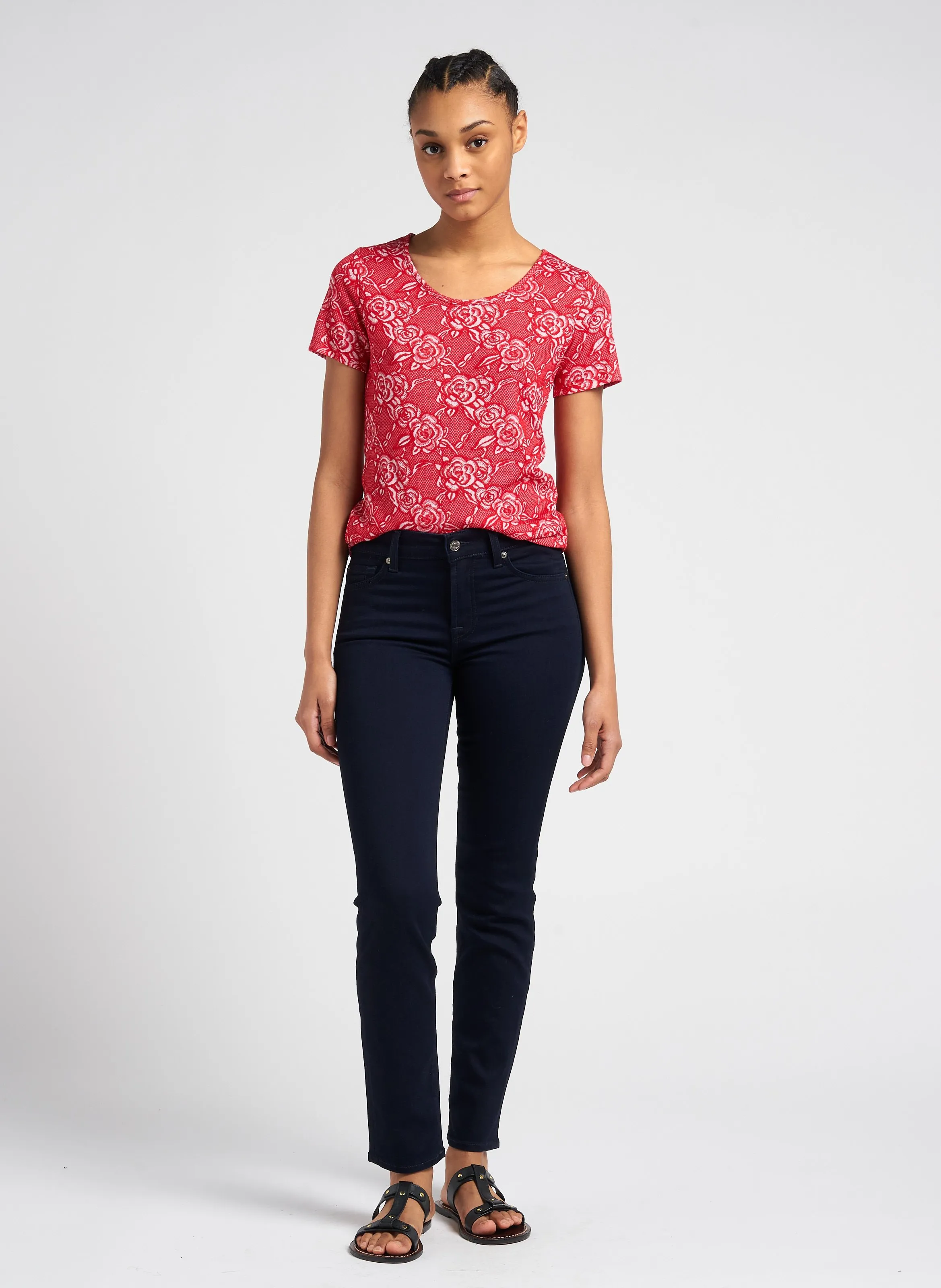  7 FOR ALL MANKIND   ROXANNE MAJESTY - Jeans slim a vita medio-alta in misto cotone | Blu