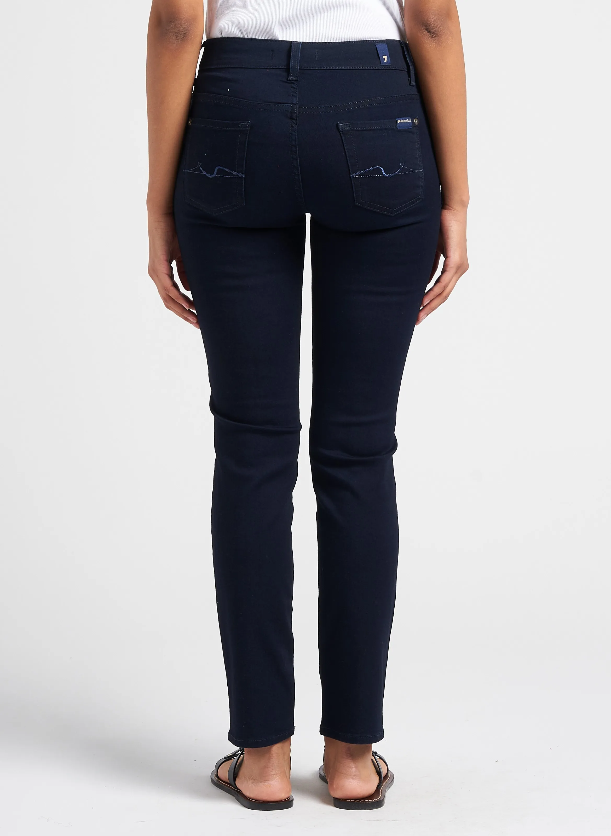  7 FOR ALL MANKIND   ROXANNE MAJESTY - Jeans slim a vita medio-alta in misto cotone | Blu