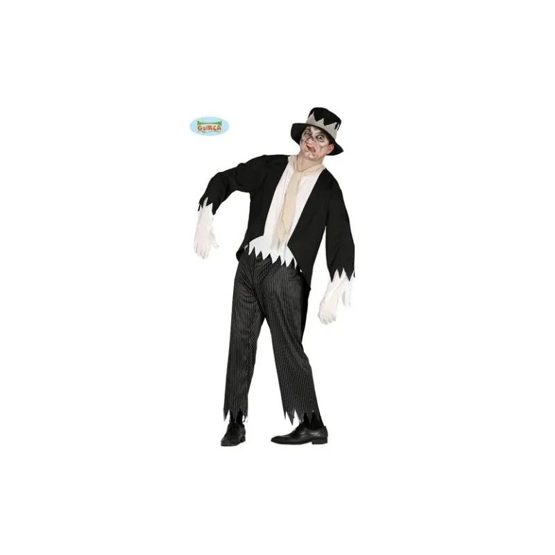 Adult Zombie Monster Costume Size L - Complete Outfit with Hat, Jacket, Shirt, Scarf, Pants - Perfect for Halloween or Carnival