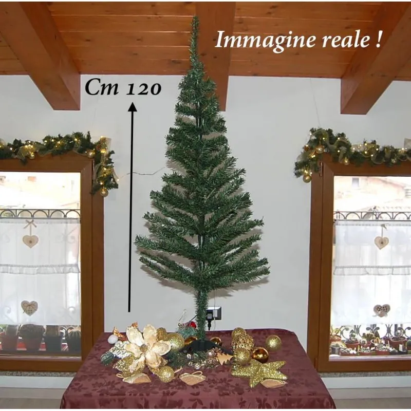 120 cm Green Christmas Tree with Cross Base