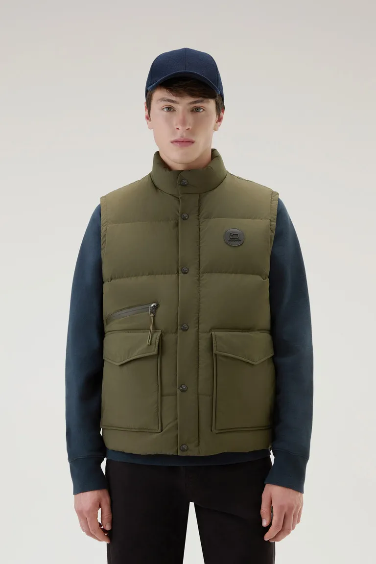 Aleutian dark green quilted nylon Taslan vest