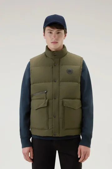 Aleutian dark green quilted nylon Taslan vest