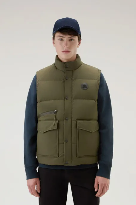 Aleutian dark green quilted nylon Taslan vest