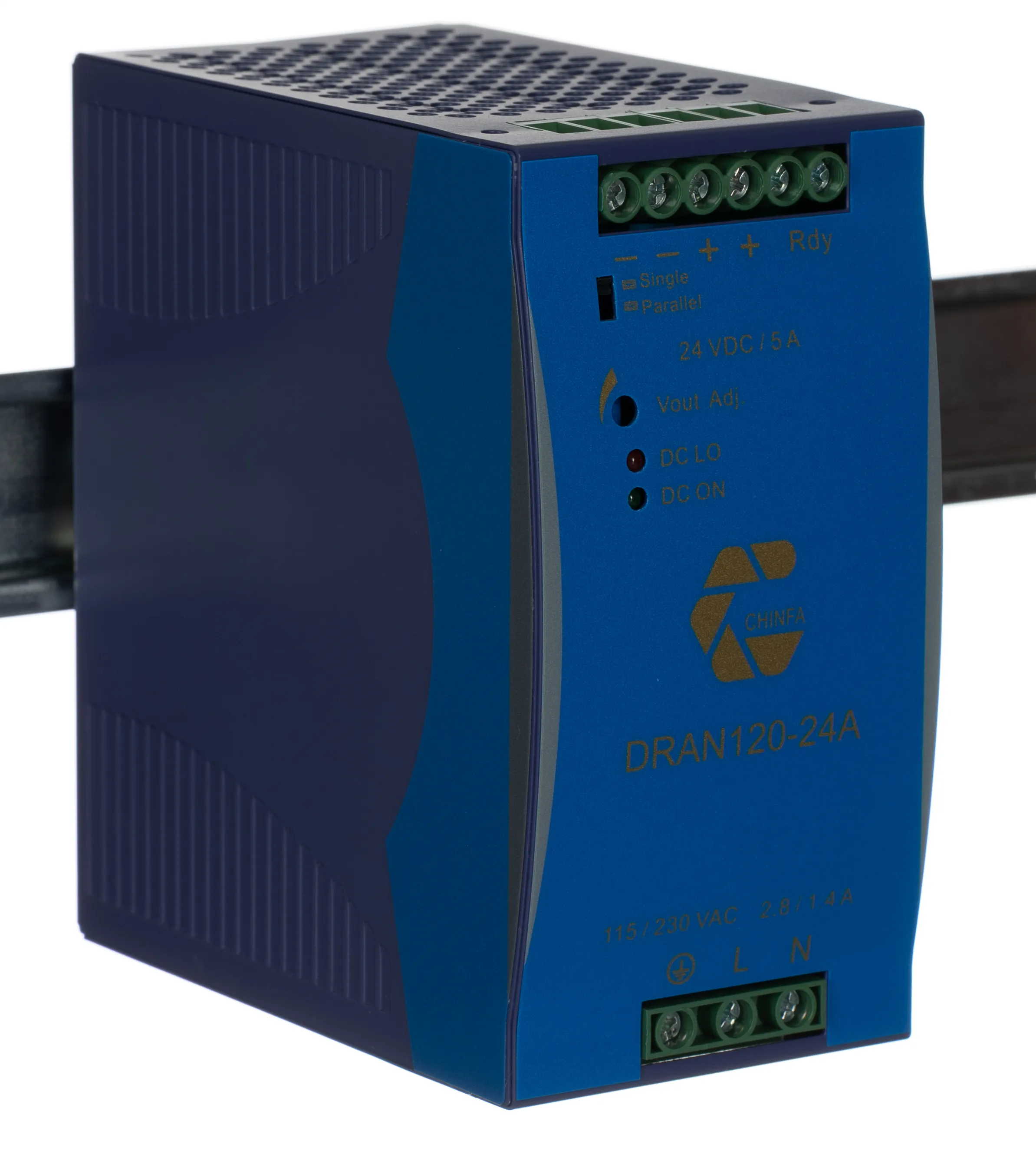Alimentatore a montaggio su guida DIN Chinfa, 24V cc, 5A, 90 → 264V ca, 120W
