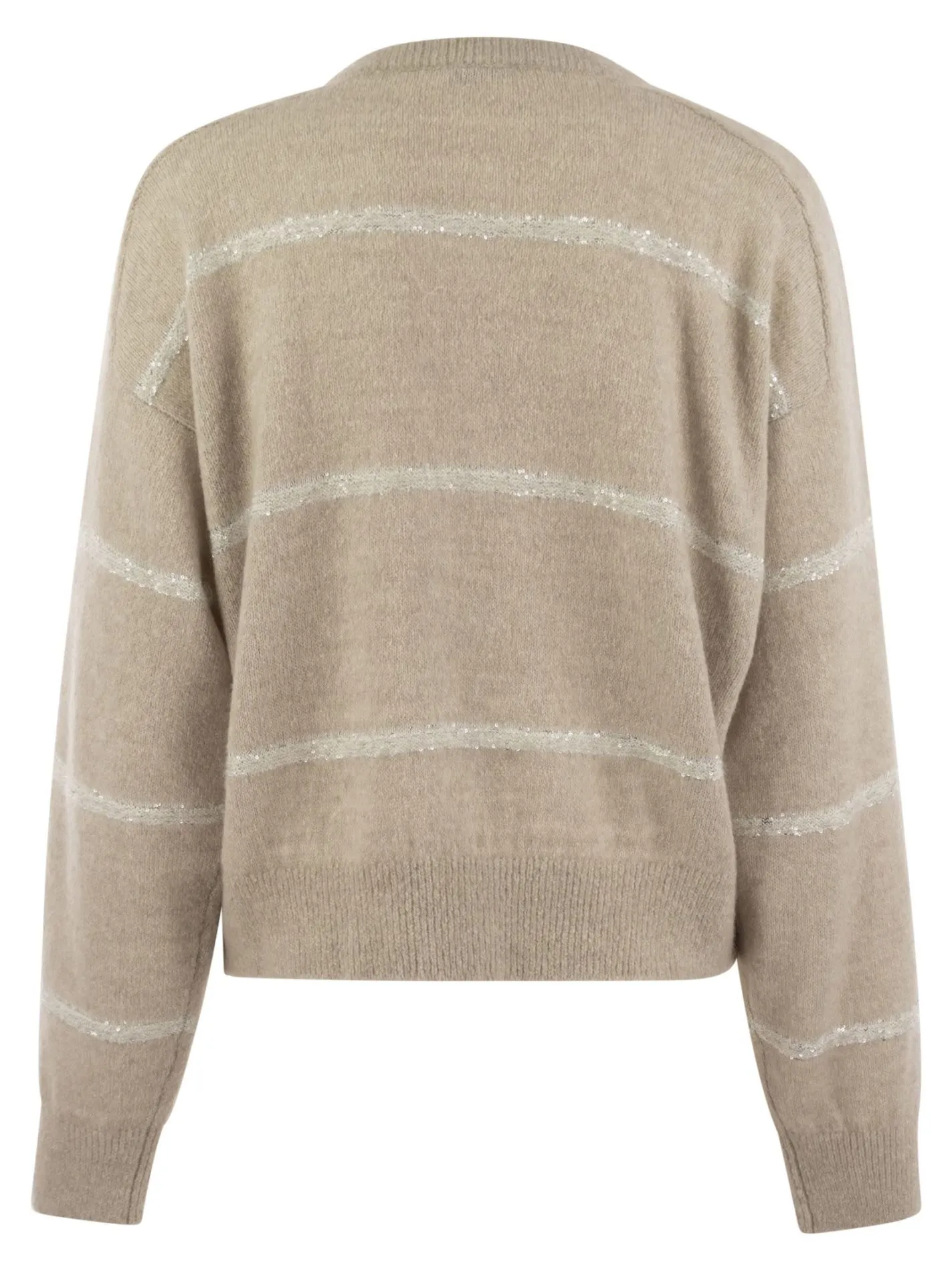 Alpaca, cotton and wool sweater with sequins