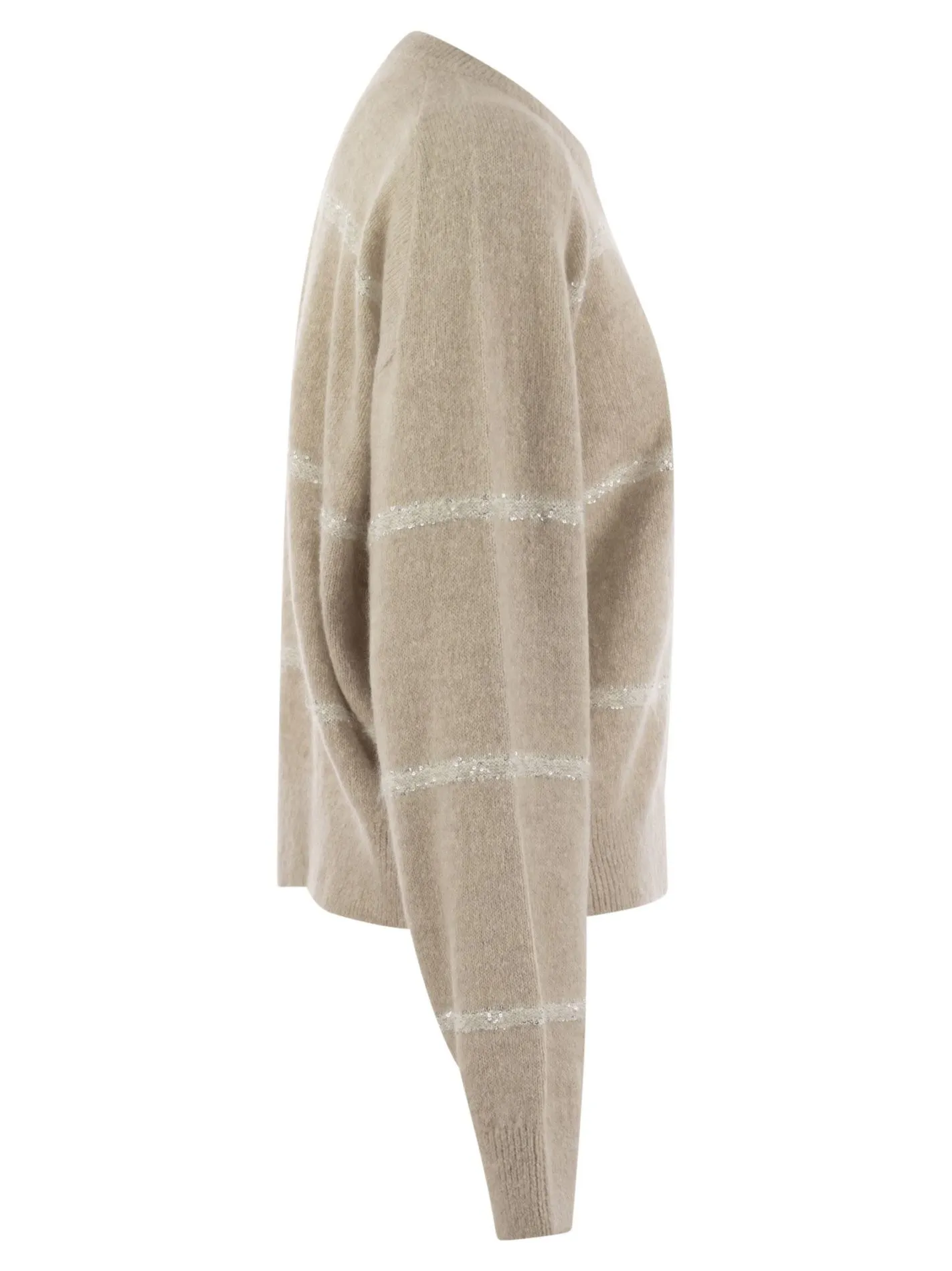 Alpaca, cotton and wool sweater with sequins