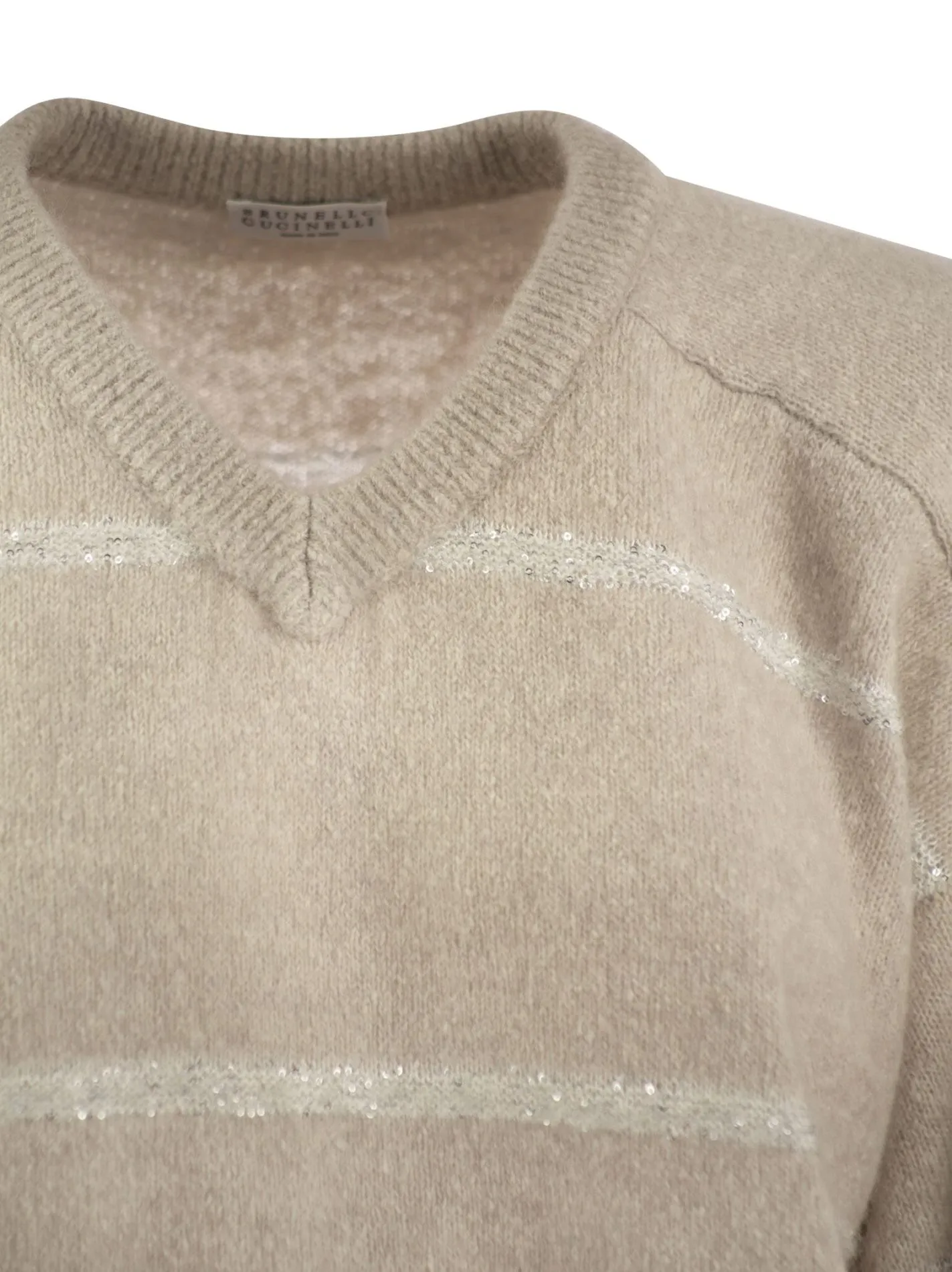 Alpaca, cotton and wool sweater with sequins