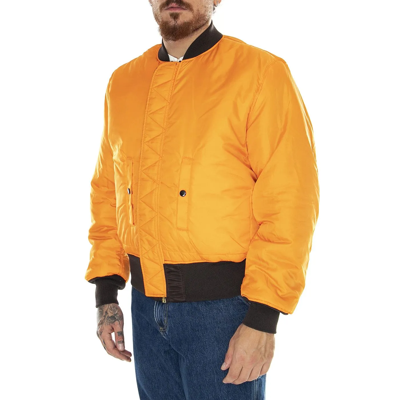 Alpha Industries MA-1 Hunter Brown - Giacca Invernale Reversibile Uomo Marrone    