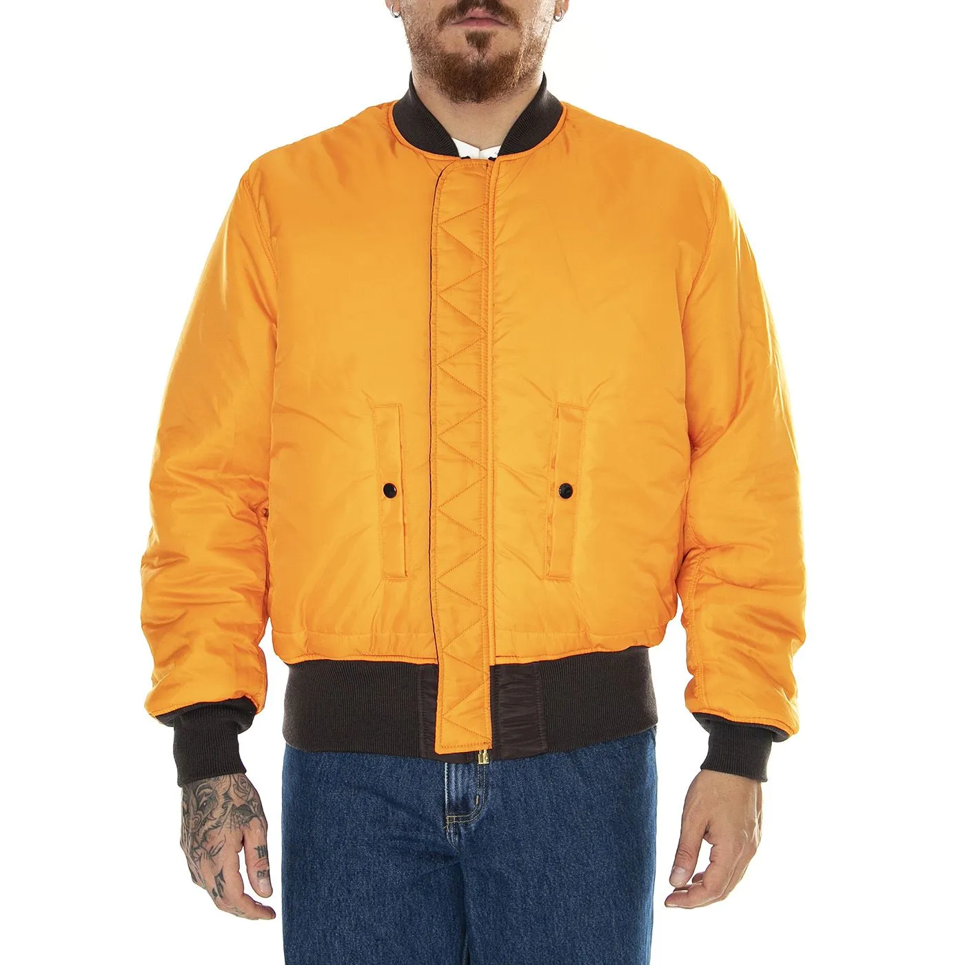 Alpha Industries MA-1 Hunter Brown - Giacca Invernale Reversibile Uomo Marrone    