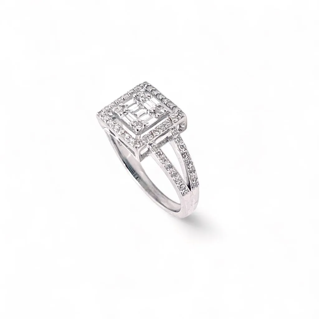 Anello  solitario con diamanti baguette art.116903