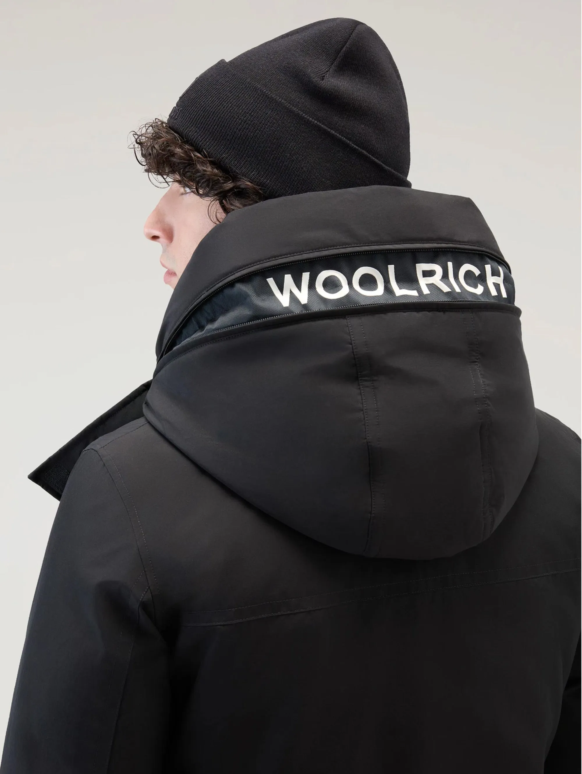 Arctic Parka in Black Revamped Ramar Cloth.
