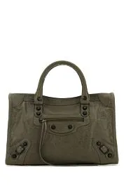 Army Green Small Leather Le City Handbag