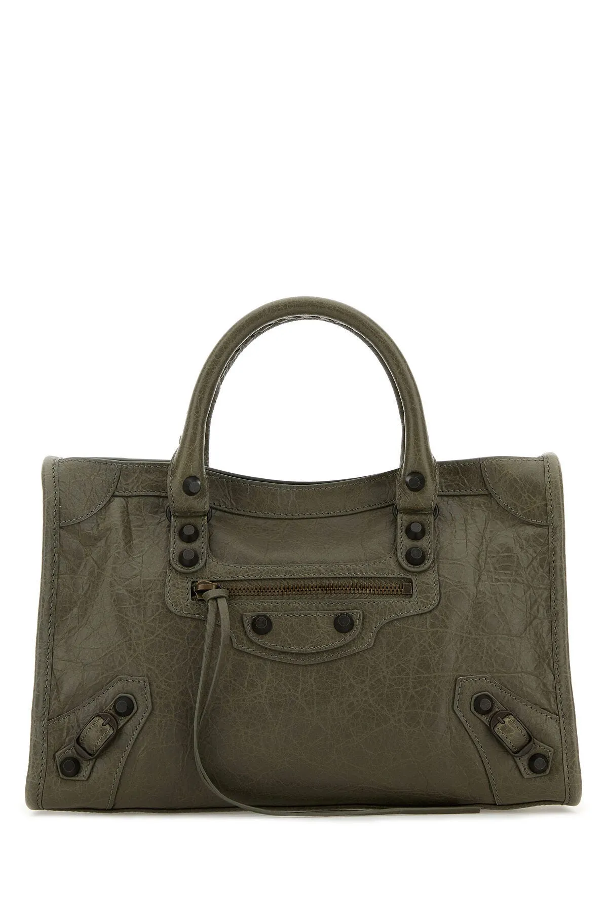 Army Green Small Leather Le City Handbag