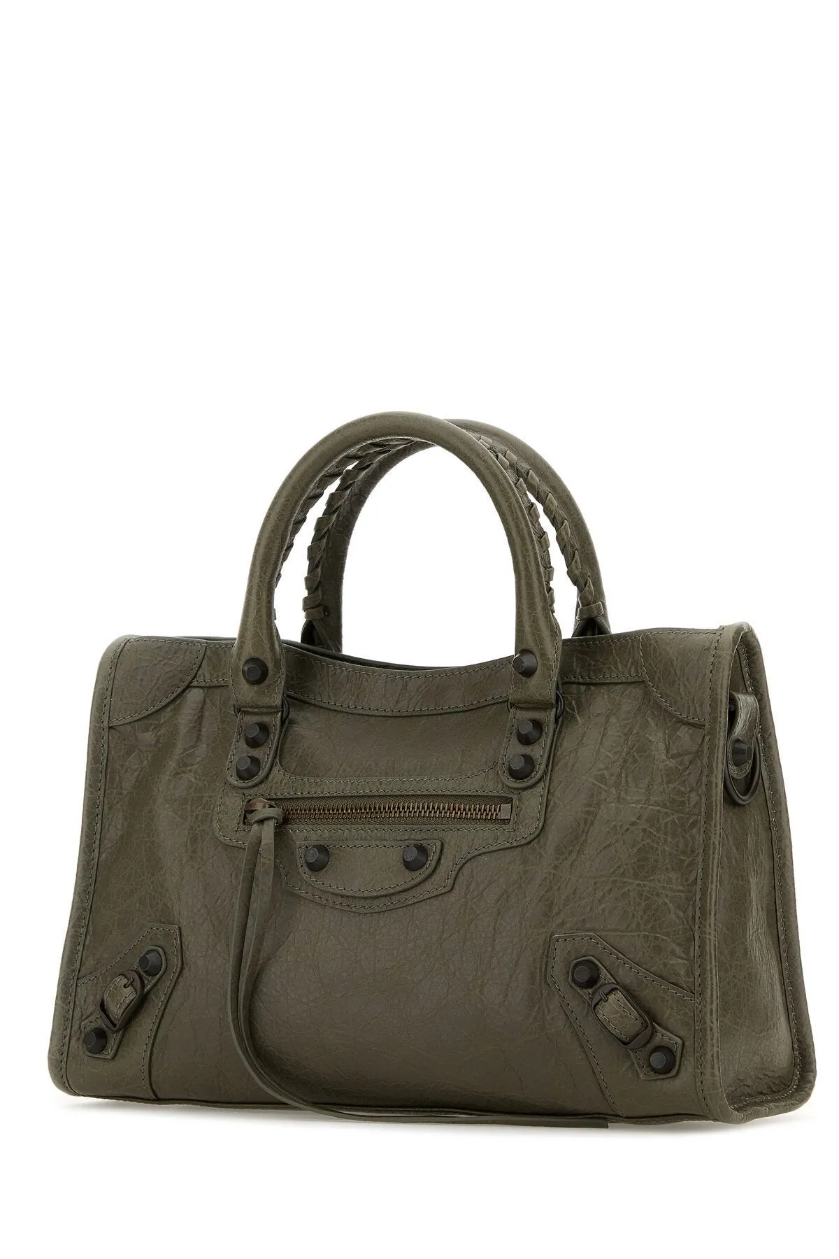 Army Green Small Leather Le City Handbag