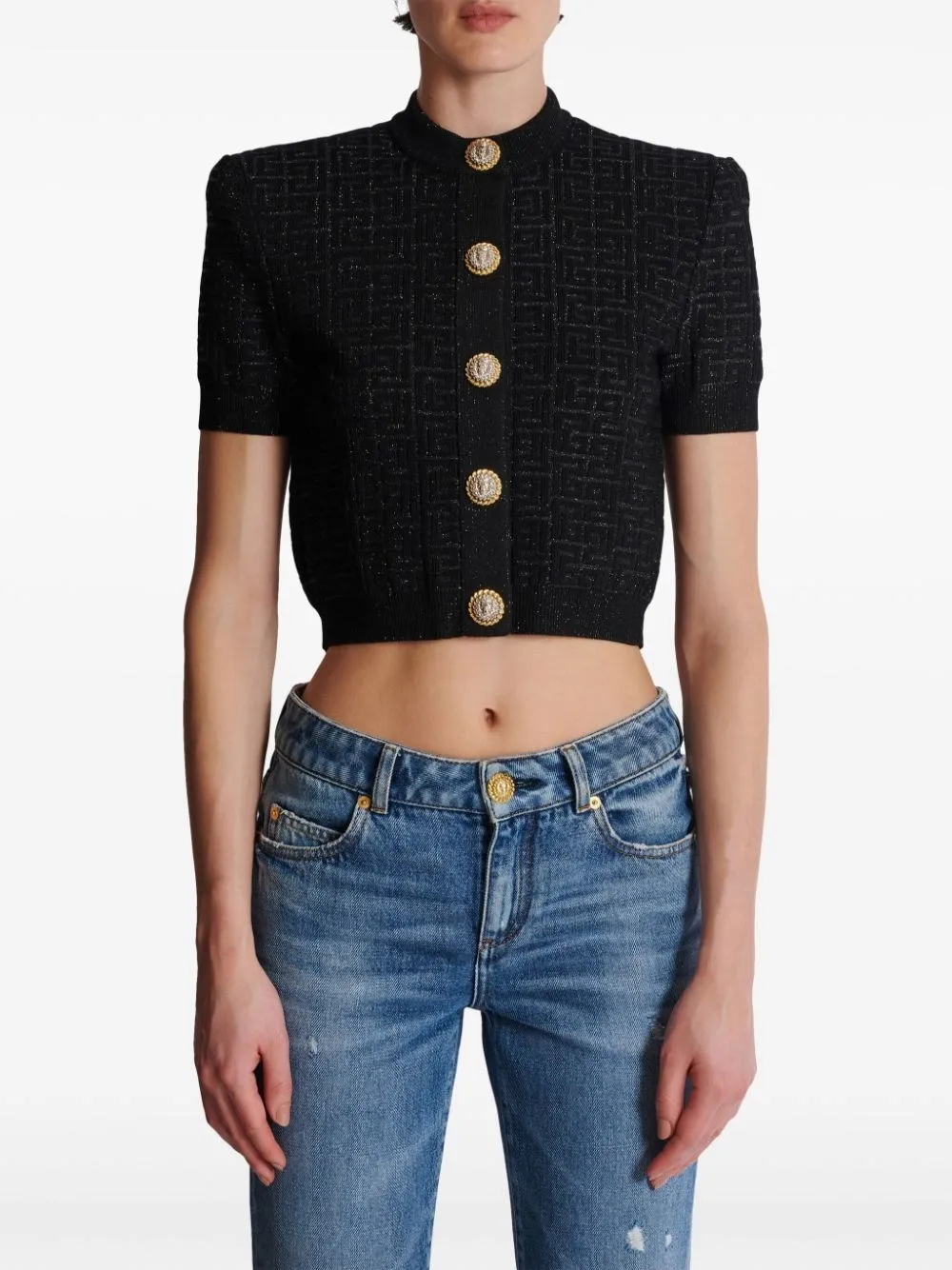 Balmain Cardigan crop PB Labyrinth