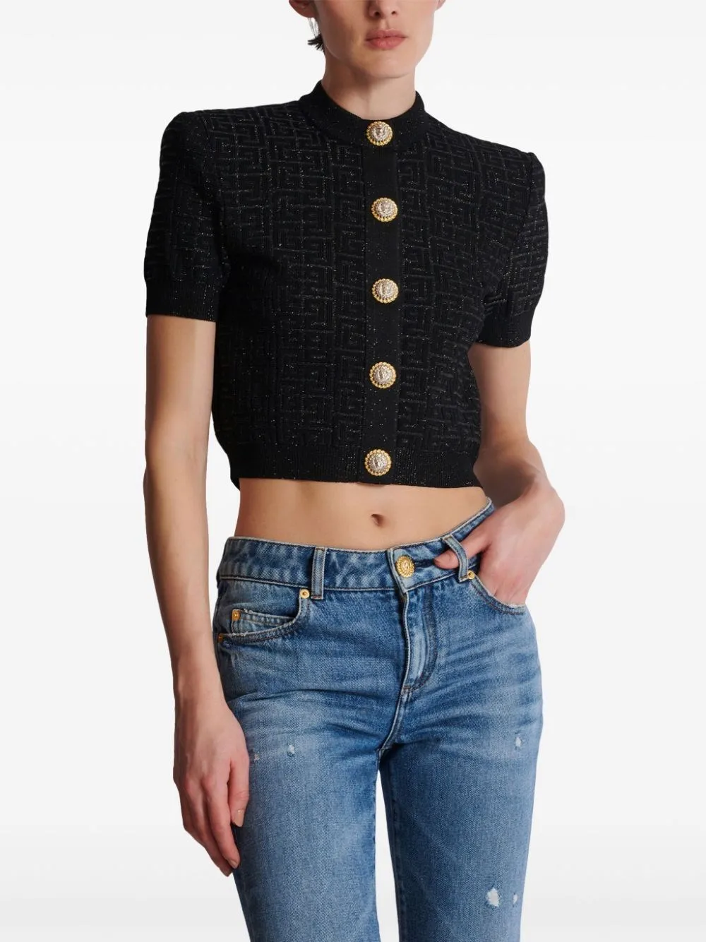 Balmain Cardigan crop PB Labyrinth