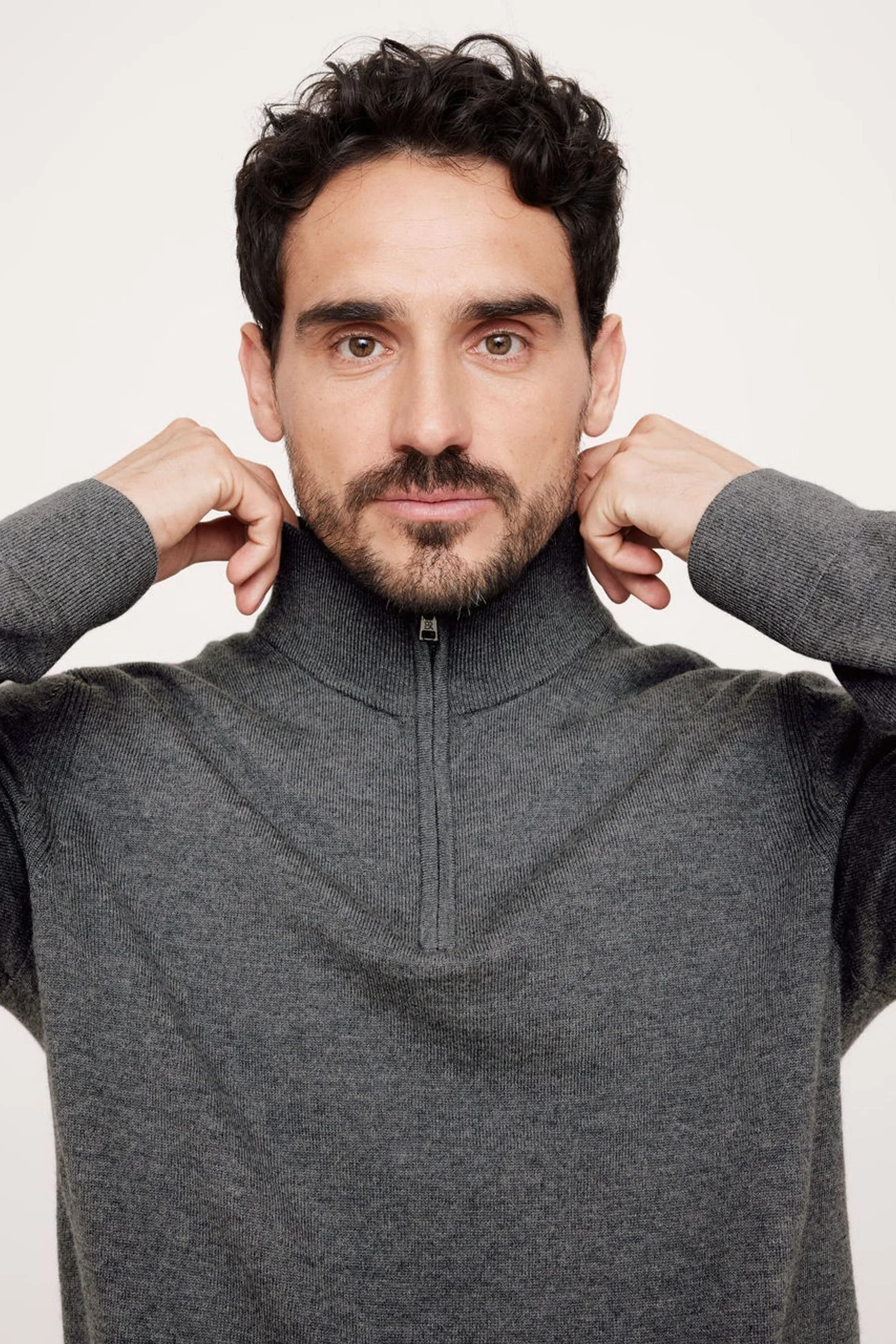 Banana Republic Lana Merino Italiana Mezza Zip Maglione    