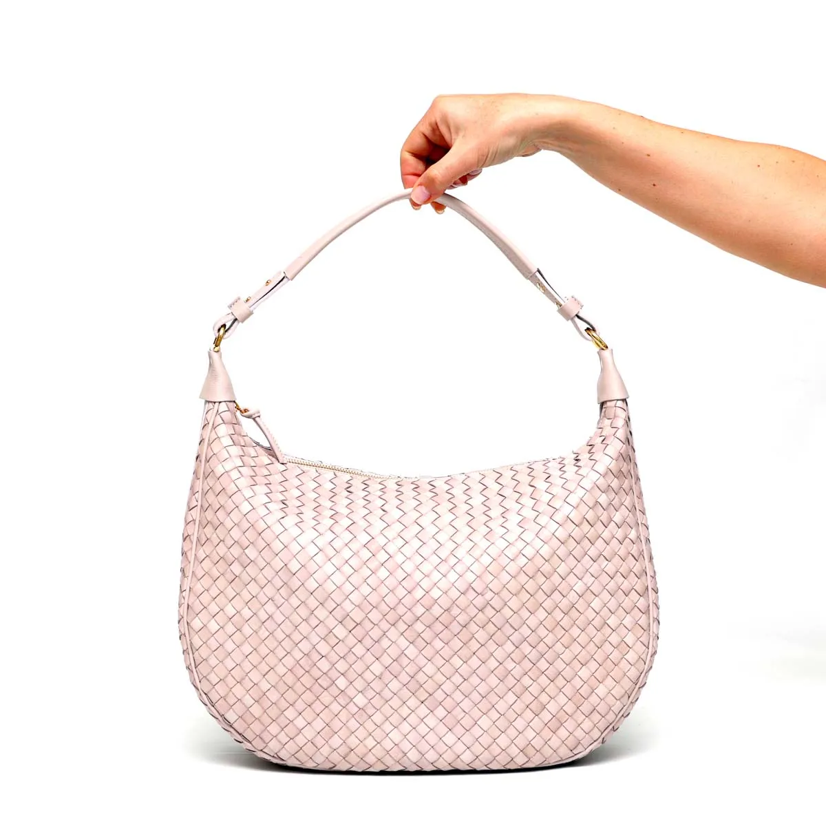 Beige Alba Intrecciato Handbag
