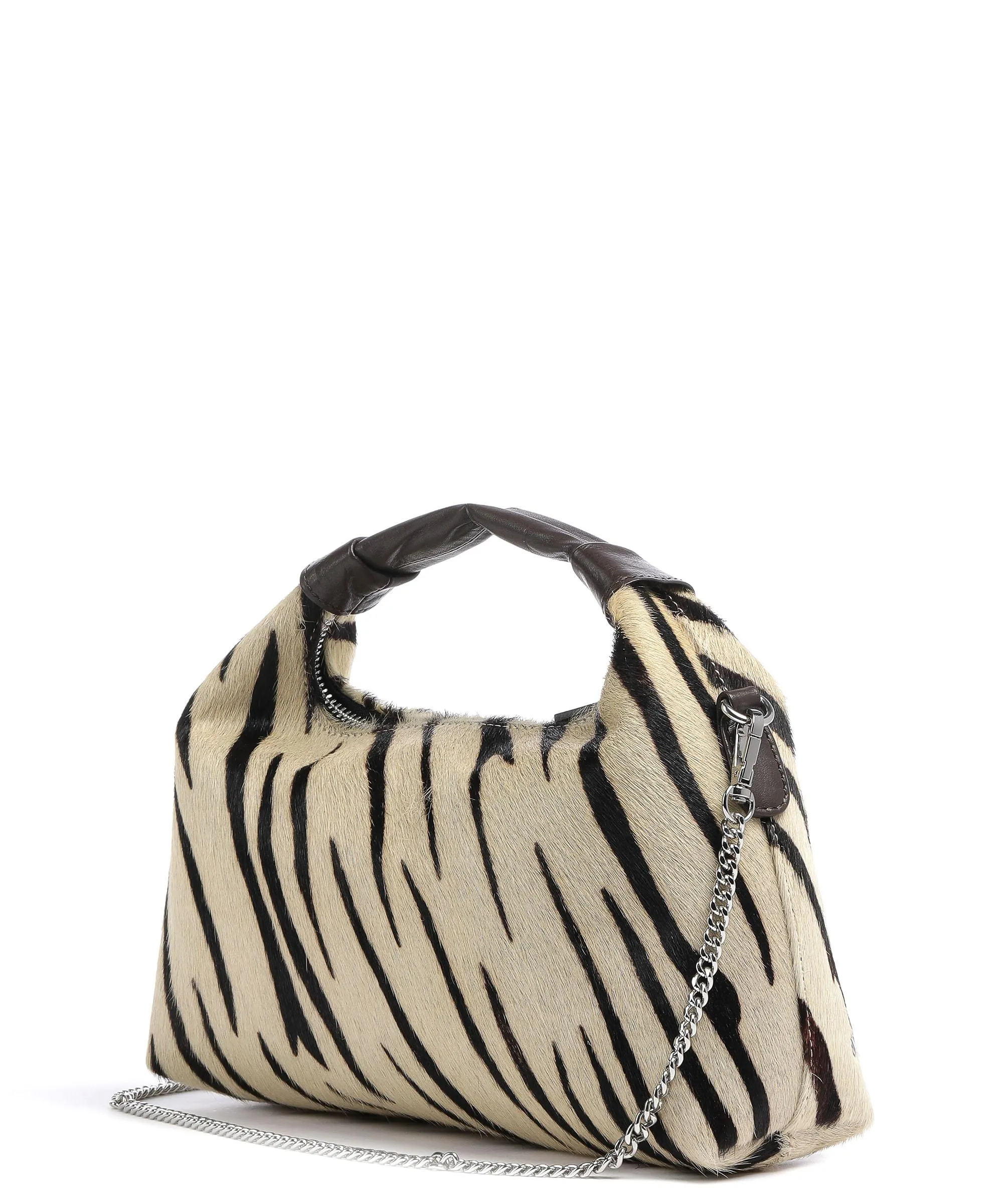 Beige Fur Hobo Bag by Núnoo Deluxe Dandy