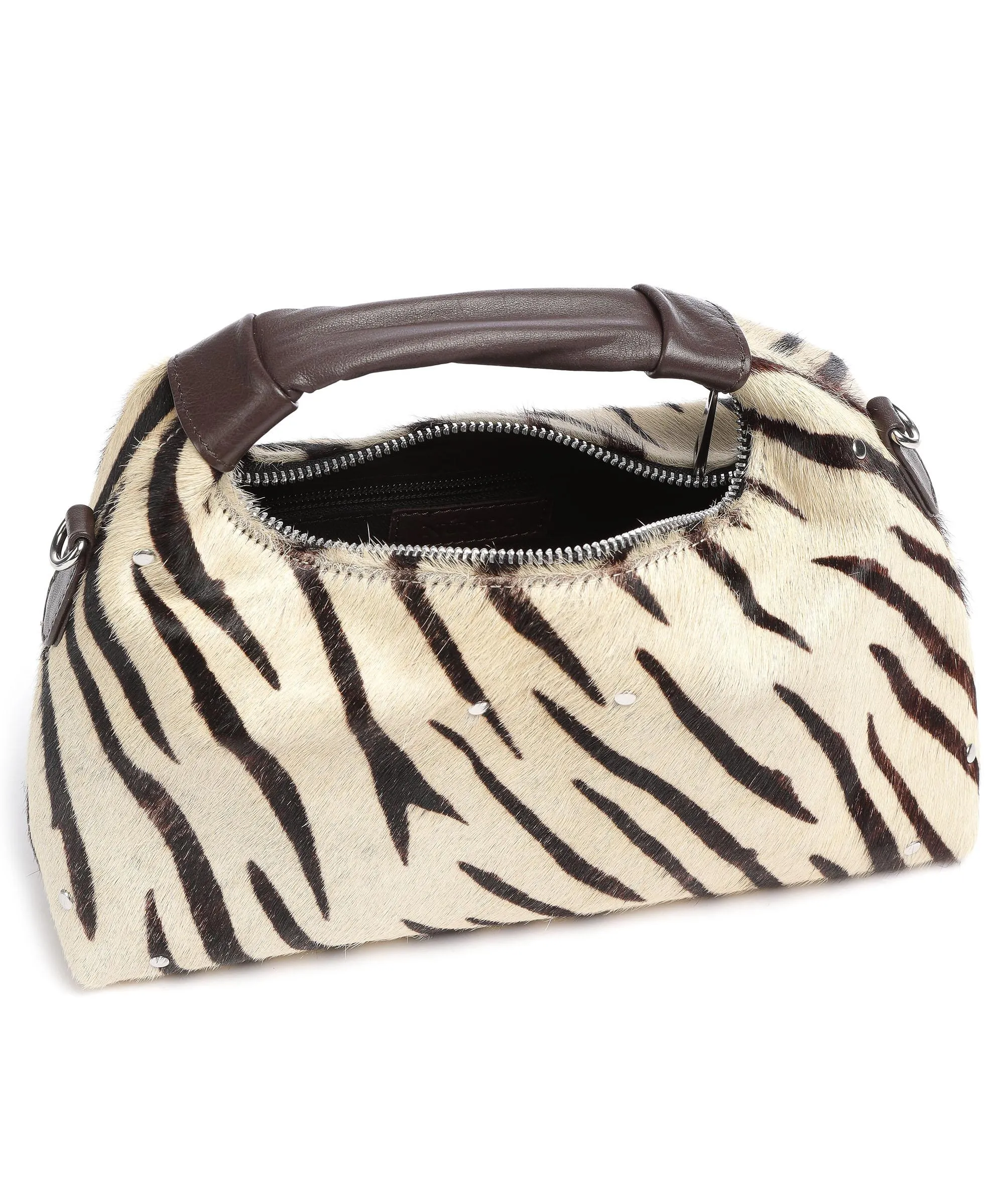 Beige Fur Hobo Bag by Núnoo Deluxe Dandy