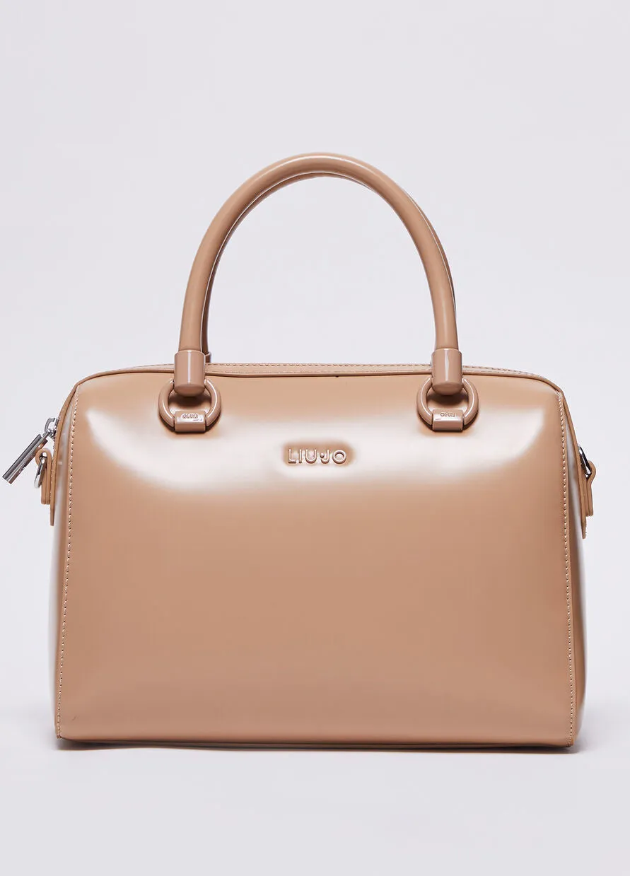 Beige Logo Handbag