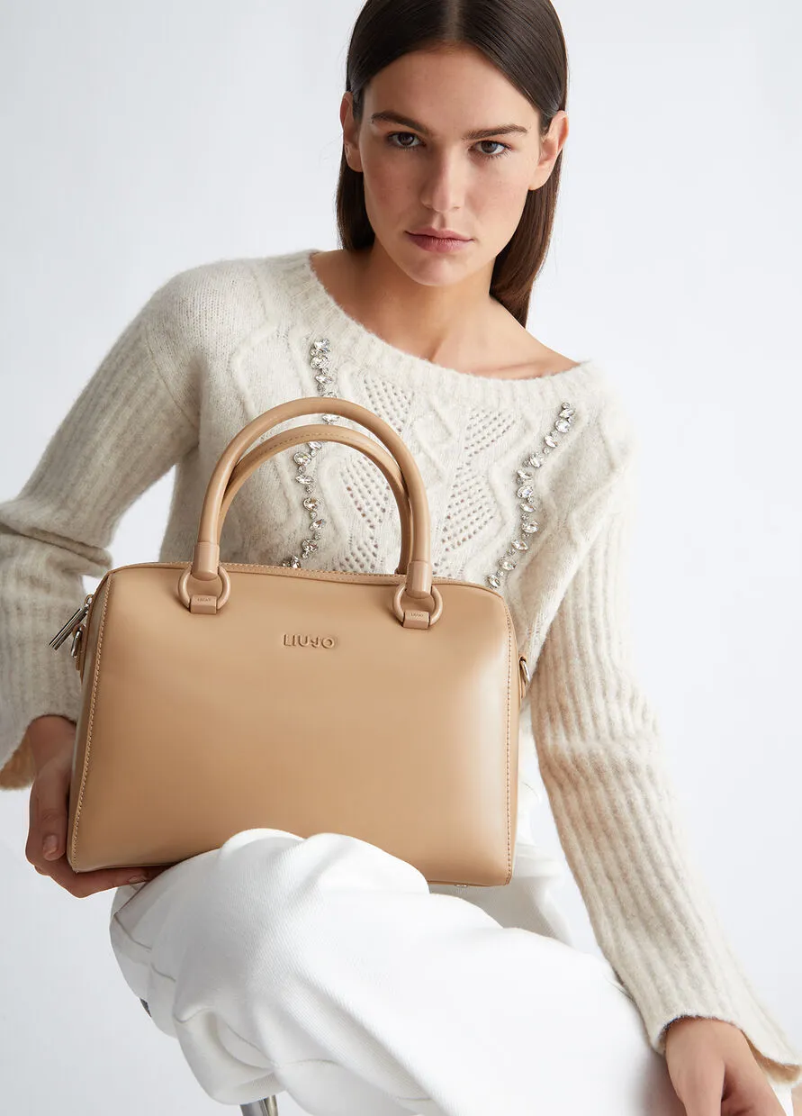 Beige Logo Handbag