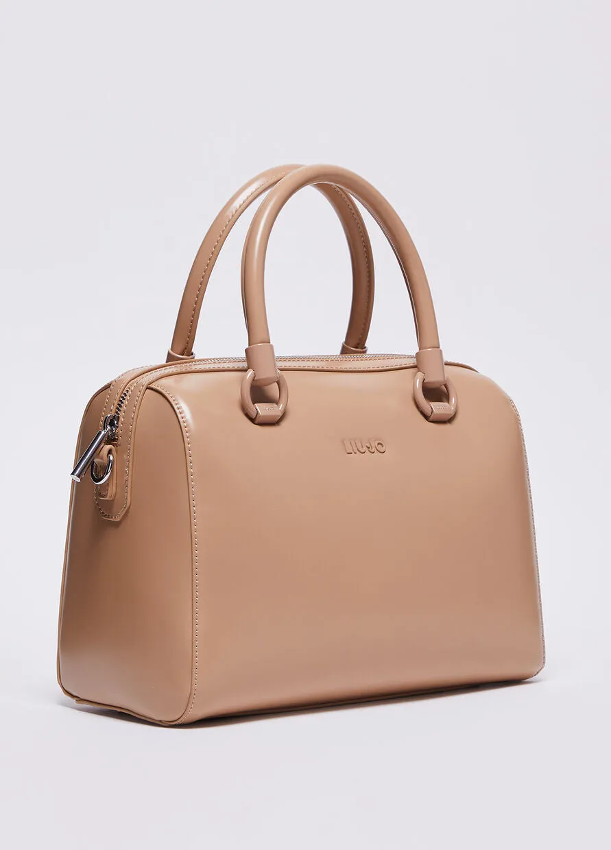 Beige Logo Handbag