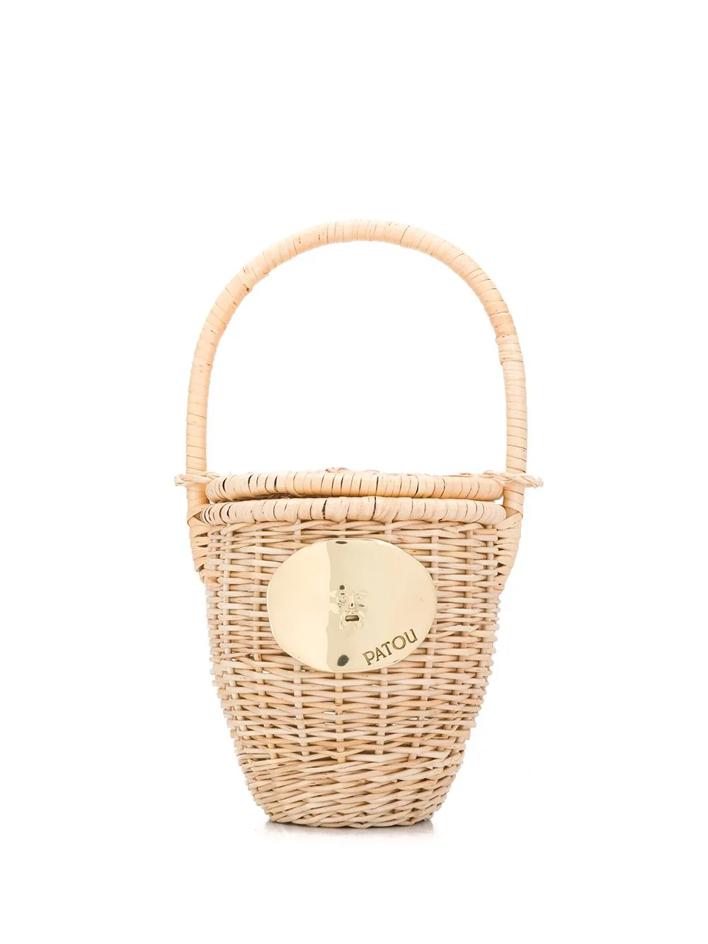 Beige woven bucket bag - Patou, for women.