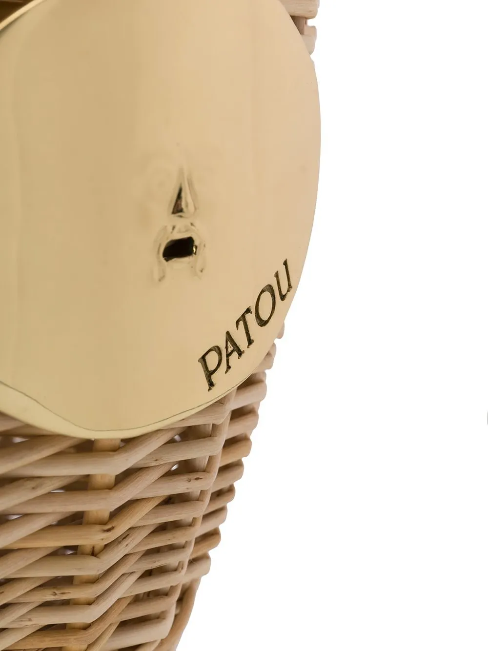 Beige woven bucket bag - Patou, for women.