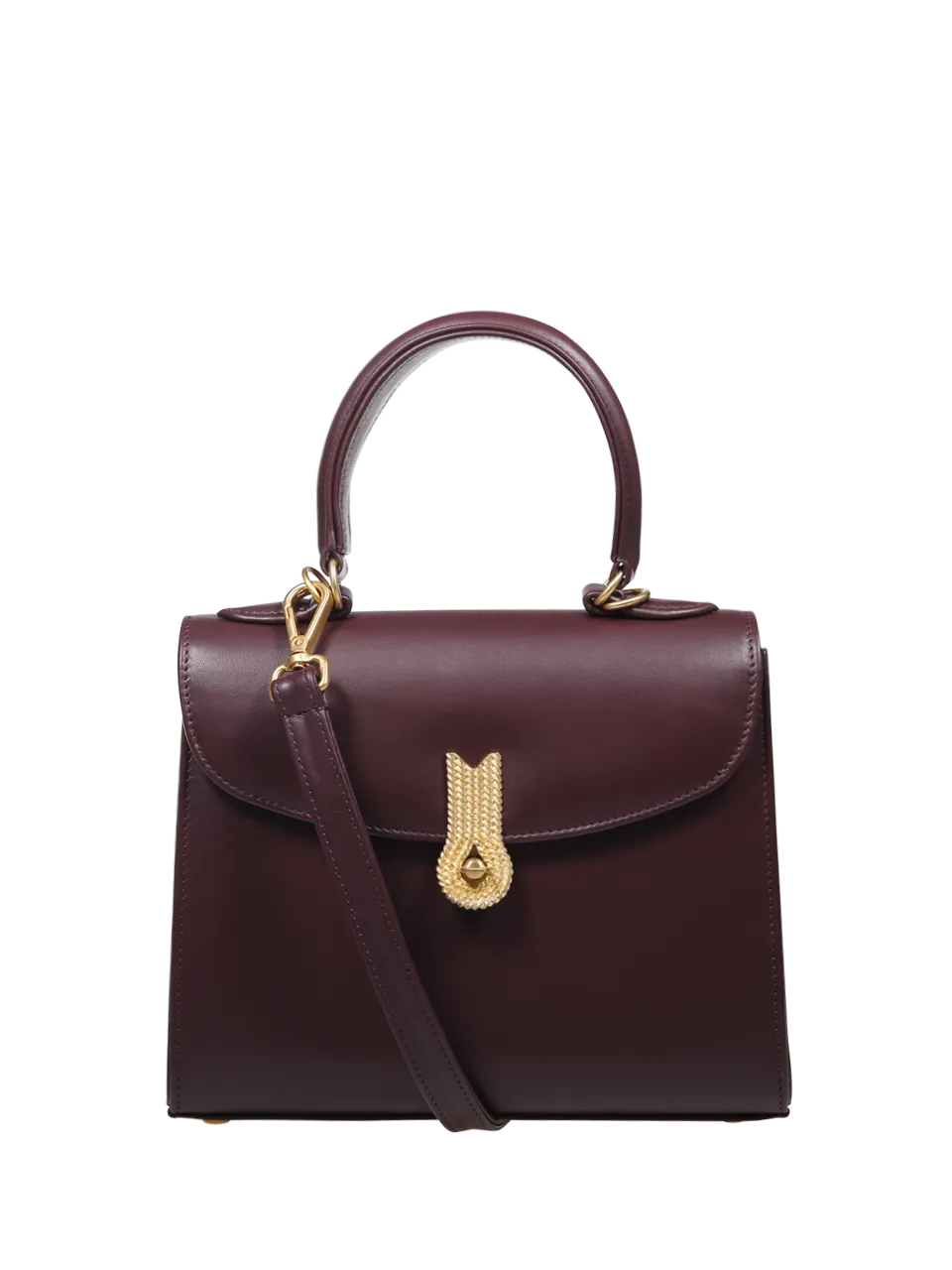Big Queen Bordeaux Calf Leather Handbag by Amato Daniele