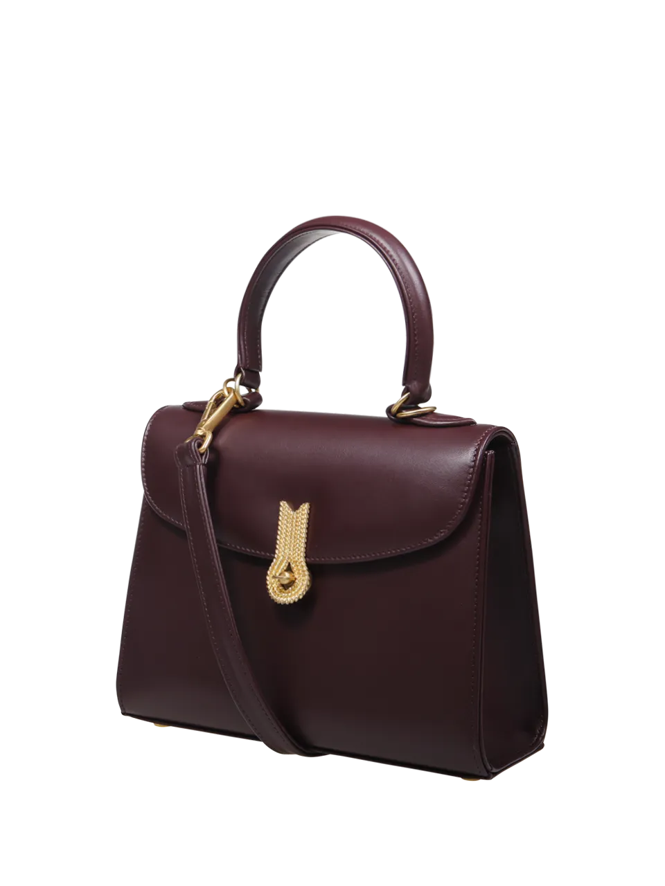 Big Queen Bordeaux Calf Leather Handbag by Amato Daniele