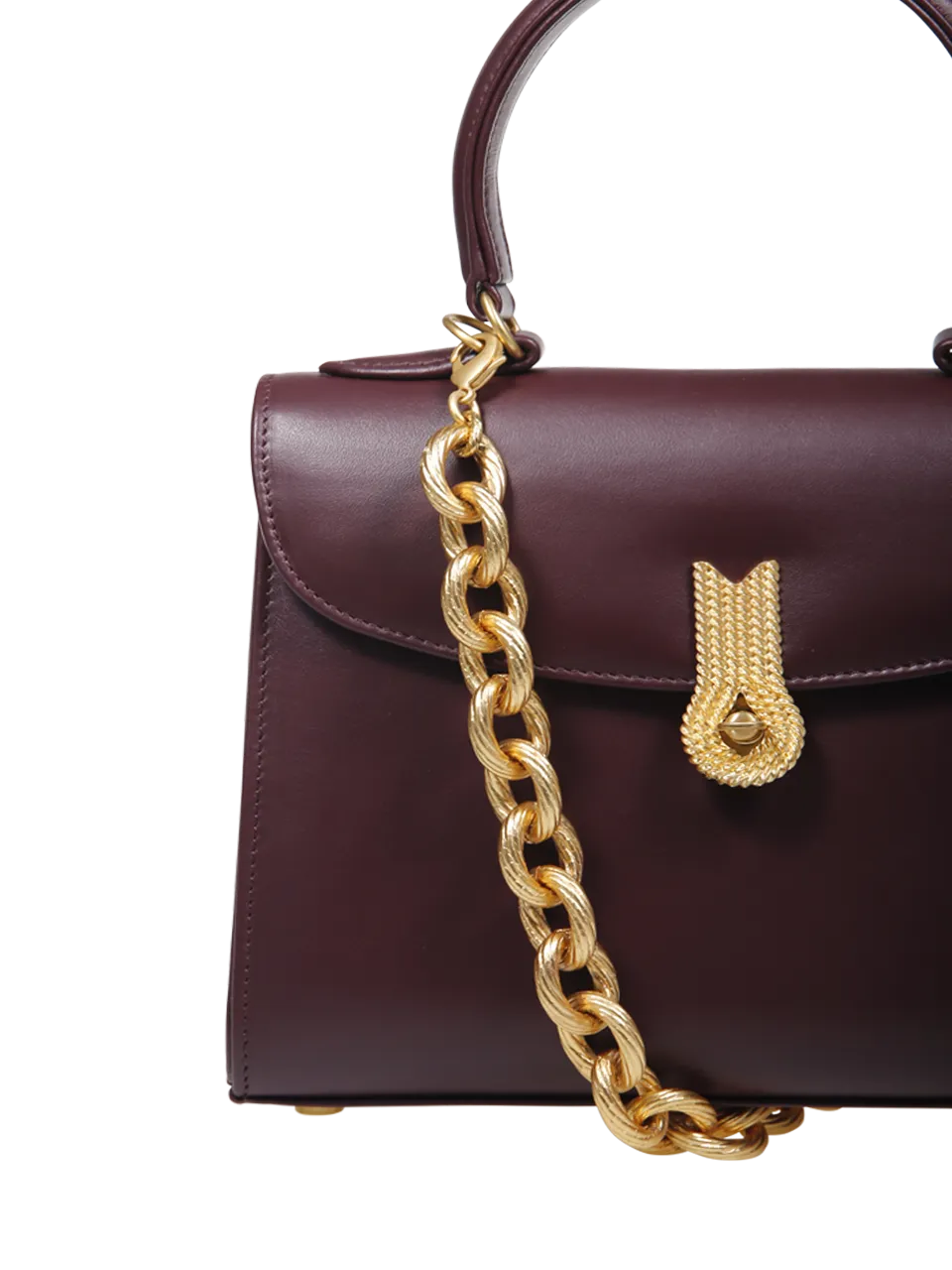 Big Queen Bordeaux Calf Leather Handbag by Amato Daniele