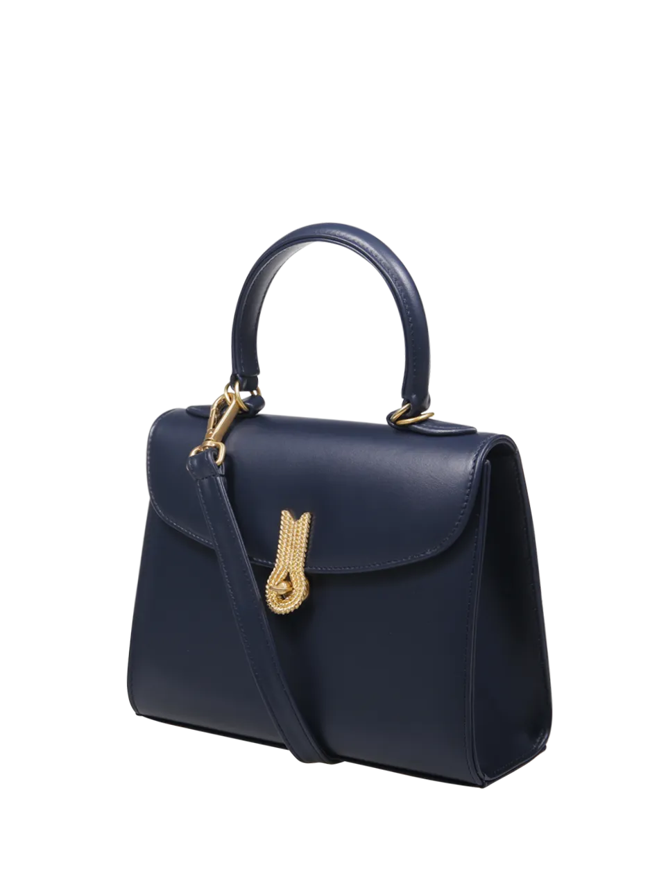 Big Queen Dark Blue Calf Leather Handbag by Amato Daniele