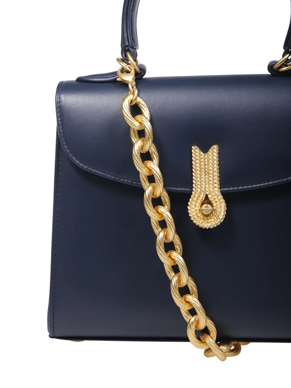 Big Queen Dark Blue Calf Leather Handbag by Amato Daniele