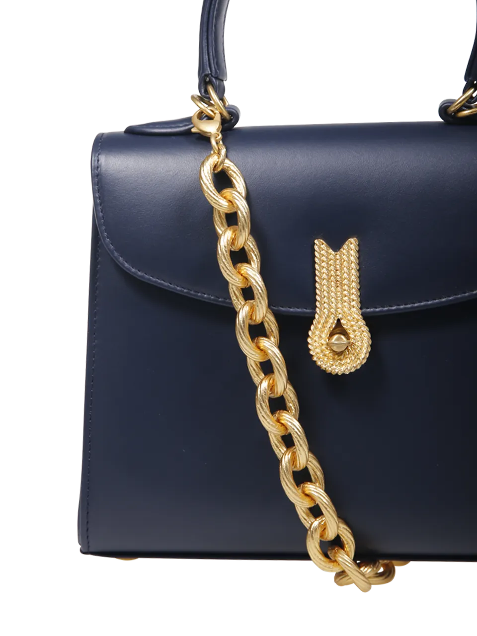 Big Queen Dark Blue Calf Leather Handbag by Amato Daniele