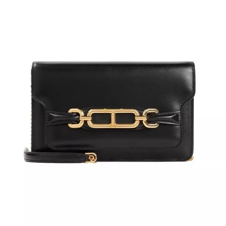 Black Calf Leather Handbag by Tom Ford in Black