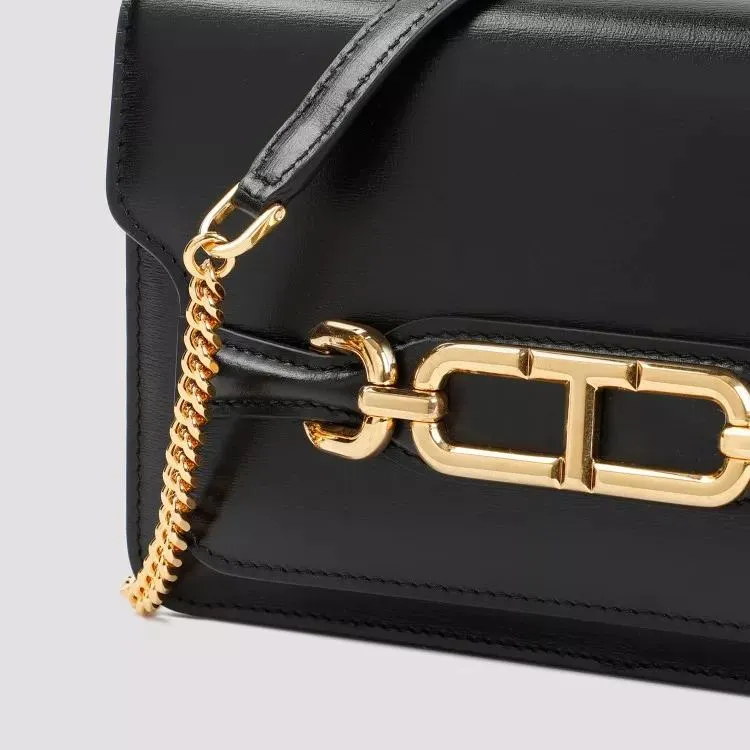 Black Calf Leather Handbag by Tom Ford in Black