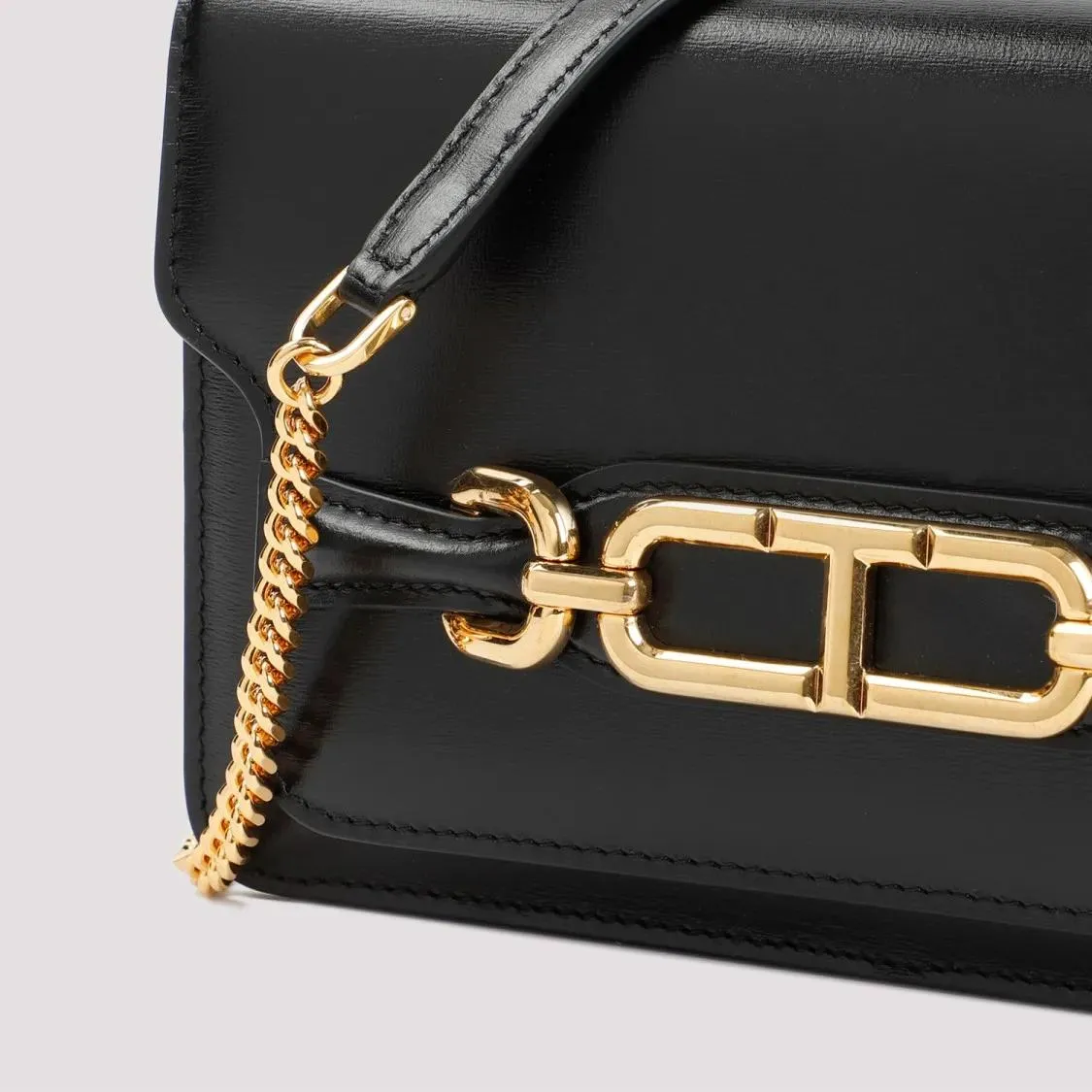 Black Calf Leather Handbag by Tom Ford in Black