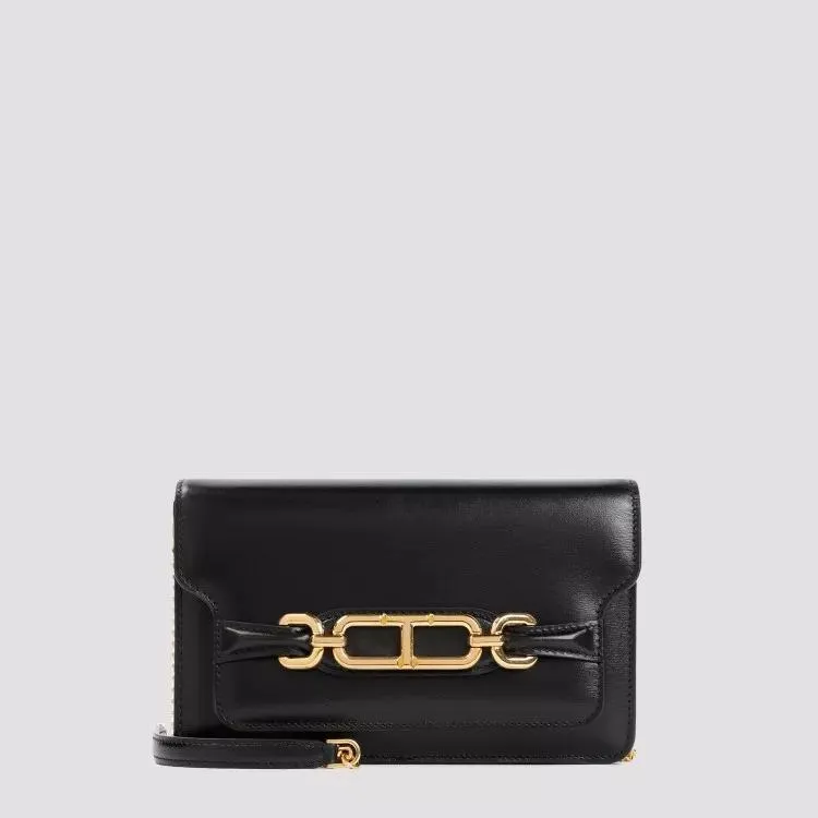 Black Calf Leather Handbag by Tom Ford in Black