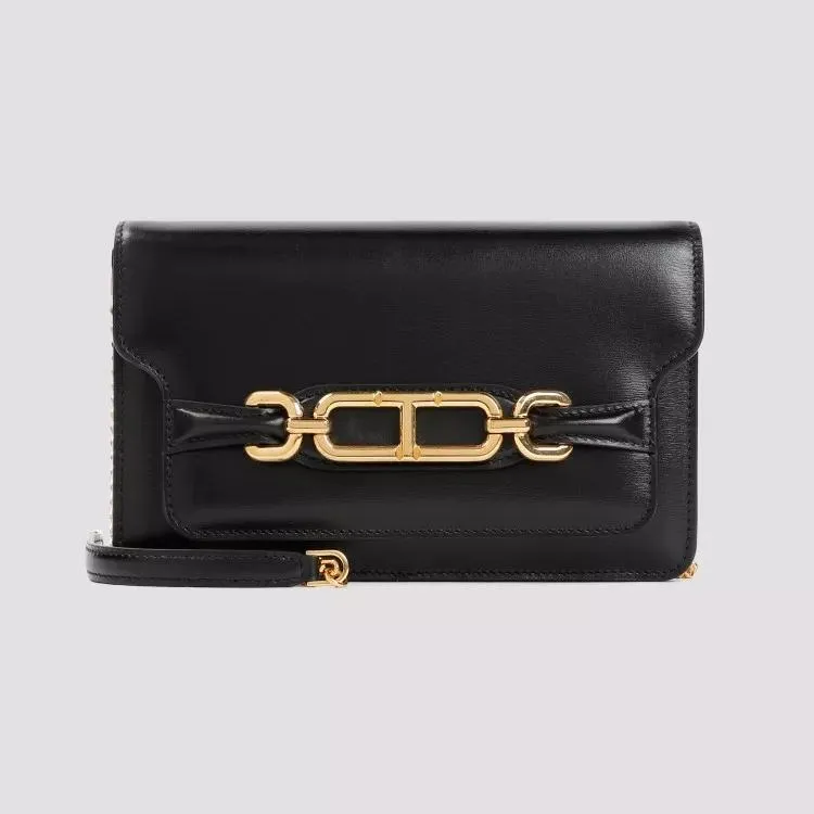 Black Calf Leather Handbag by Tom Ford in Black