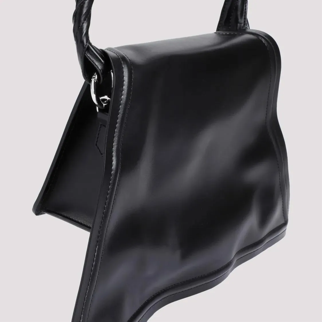 Black Cow Leather Handbag by Paris Best Wire in Black