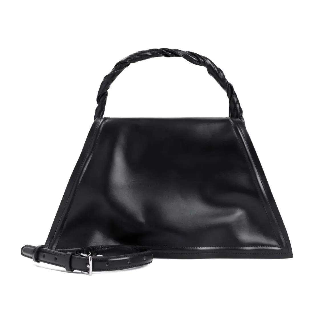 Black Cow Leather Handbag by Paris Best Wire in Black