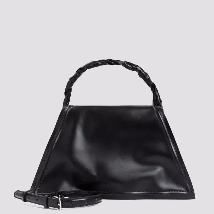 Black Cow Leather Handbag by Paris Best Wire in Black