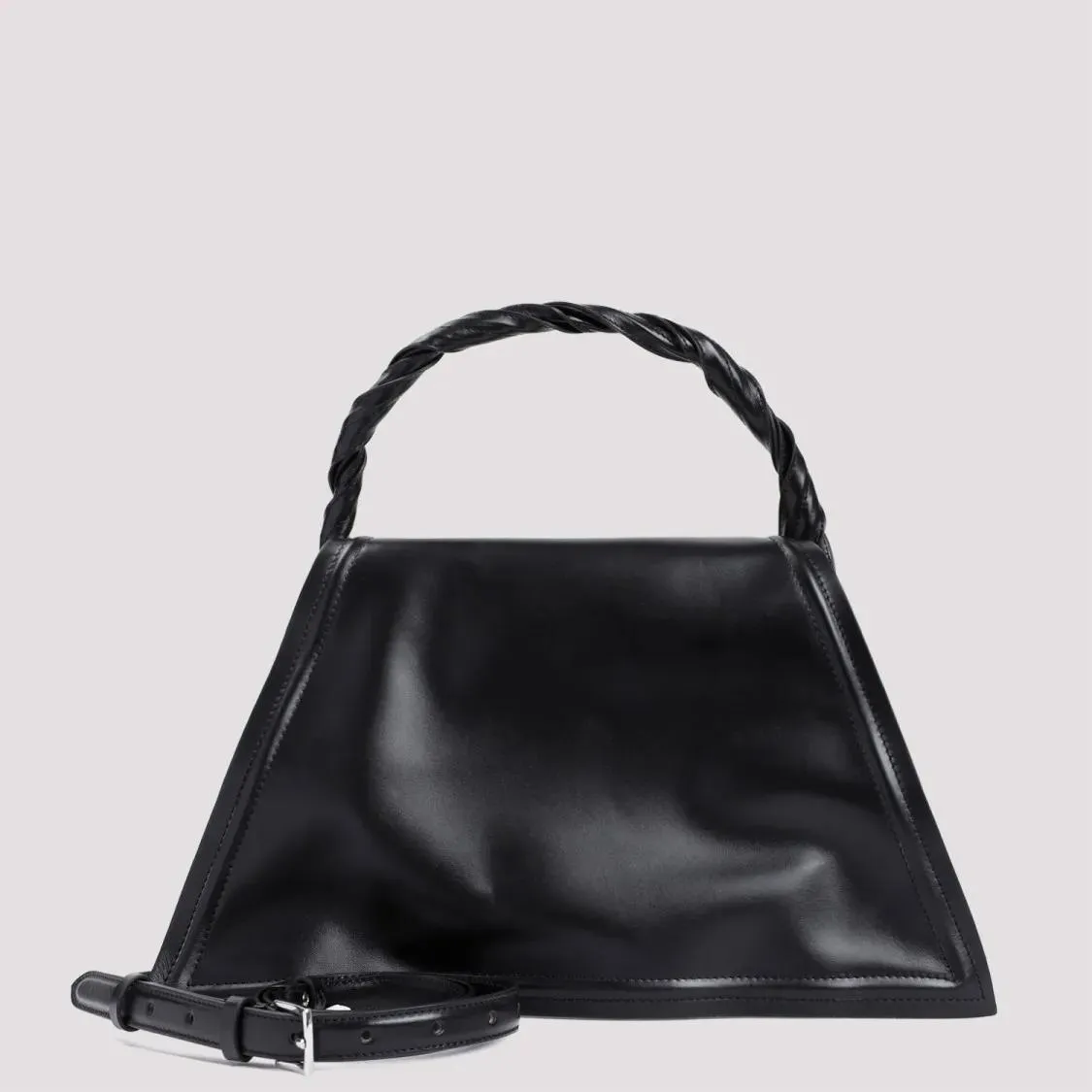 Black Cow Leather Handbag by Paris Best Wire in Black