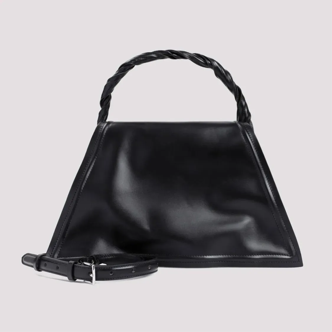 Black Cow Leather Handbag by Paris Best Wire in Black