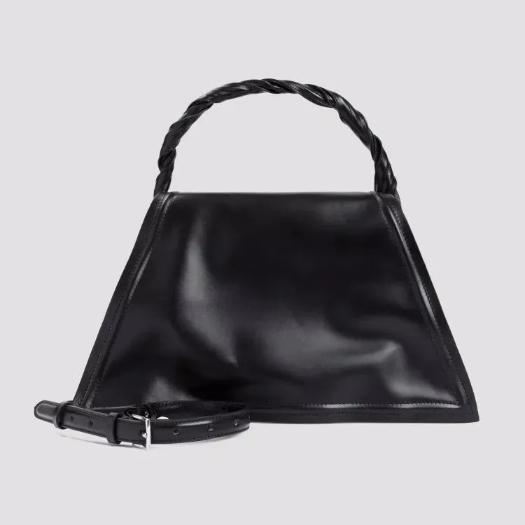 Black Cow Leather Handbag by Paris Best Wire in Black