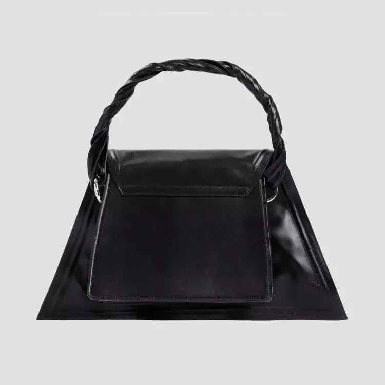 Black Cow Leather Handbag by Paris Best Wire in Black